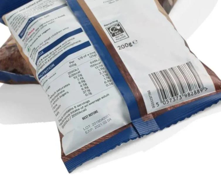 hasil cetak TIJ printing bungkus makanan plastik
