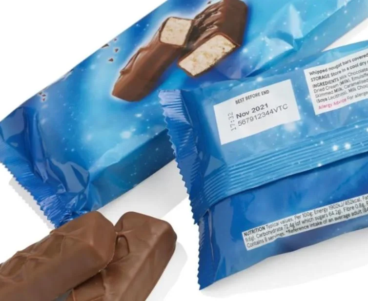 hasil cetak TIJ printing plastik makanan
